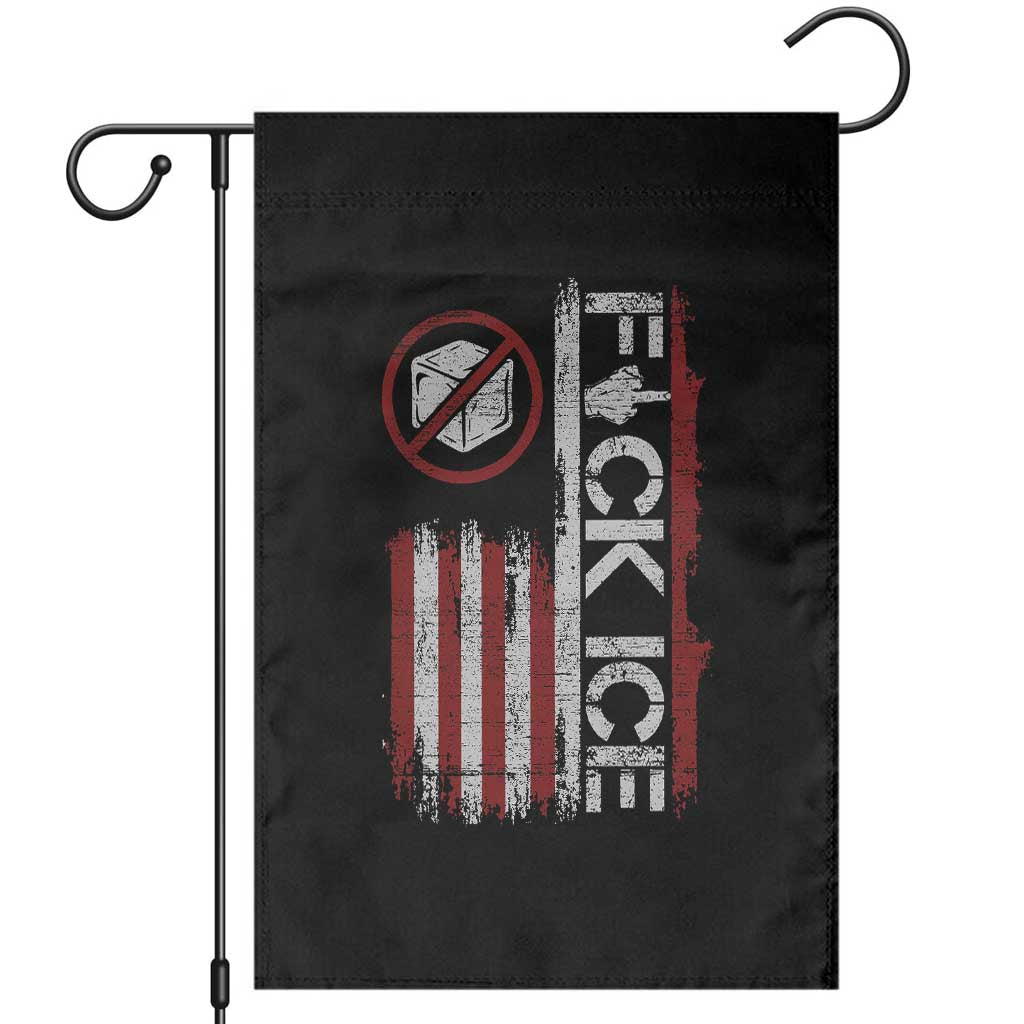 Fck Ice Garden Flag Retro US Flag Subtle FDT Protest TS10 Black Print Your Wear