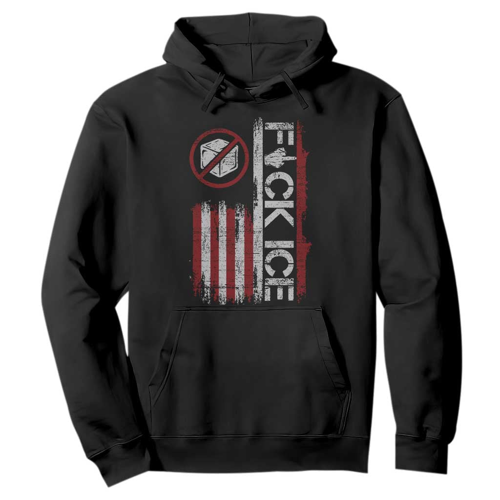 Fck Ice Hoodie Retro US Flag Subtle FDT Protest TS10 Black Print Your Wear