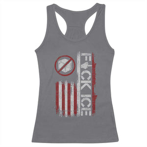 Fck Ice Racerback Tank Top Retro US Flag Subtle FDT Protest TS10 Charcoal Print Your Wear