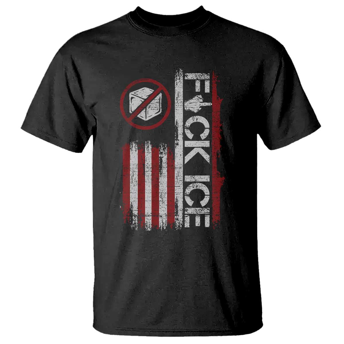 Fck Ice T Shirt Retro US Flag Subtle FDT Protest TS10 Black Print Your Wear