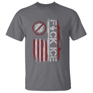 Fck Ice T Shirt Retro US Flag Subtle FDT Protest TS10 Charcoal Print Your Wear
