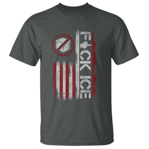 Fck Ice T Shirt Retro US Flag Subtle FDT Protest TS10 Dark Heather Print Your Wear