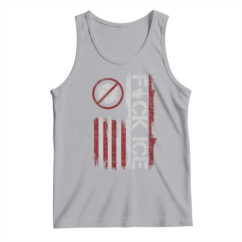 Fck Ice Tank Top Retro US Flag Subtle FDT Protest TS10 Athletic Heather Print Your Wear