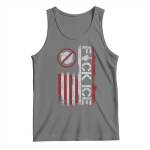 Fck Ice Tank Top Retro US Flag Subtle FDT Protest TS10 Black Heather Print Your Wear