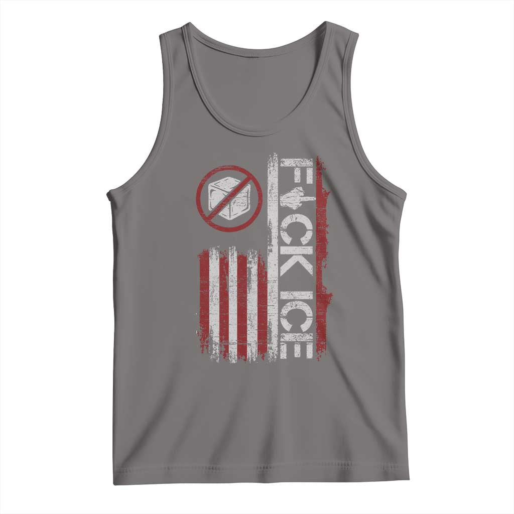 Fck Ice Tank Top Retro US Flag Subtle FDT Protest TS10 Deep Heather Print Your Wear