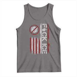 Fck Ice Tank Top Retro US Flag Subtle FDT Protest TS10 Deep Heather Print Your Wear