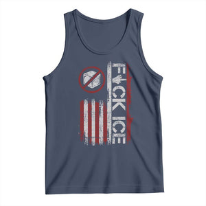 Fck Ice Tank Top Retro US Flag Subtle FDT Protest TS10 Navy Print Your Wear