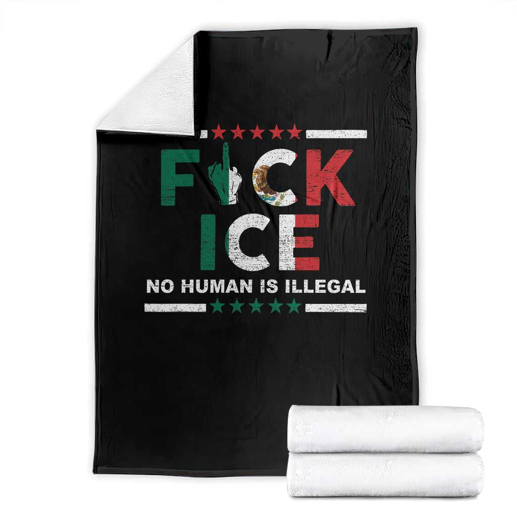 Fck Ice Throw Blanket Mexico Flag Mexican Immigrant Anti Immigration Enforcement TS10 Black Print Your Wear