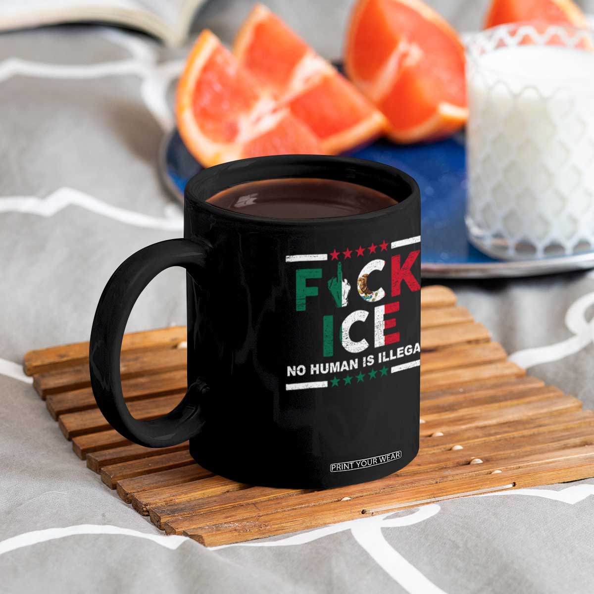 Fck Ice Coffee Mug Mexico Flag Mexican Immigrant Anti Immigration Enforcement TS10 Print Your Wear