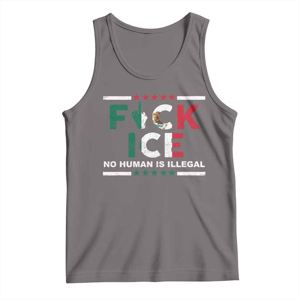 Fck Ice Tank Top Mexico Flag Mexican Immigrant Anti Immigration Enforcement TS10 Deep Heather Print Your Wear