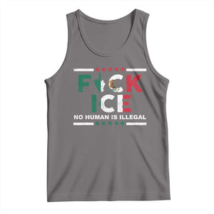 Fck Ice Tank Top Mexico Flag Mexican Immigrant Anti Immigration Enforcement TS10 Deep Heather Print Your Wear
