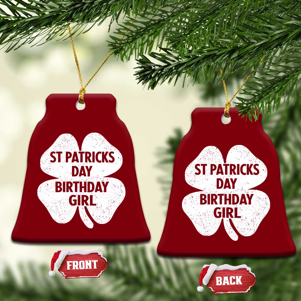 St Patricks Day Birthday Girl Ceramic Ornament Irish Bday Shamrock Clovers TS10 Print Your Wear