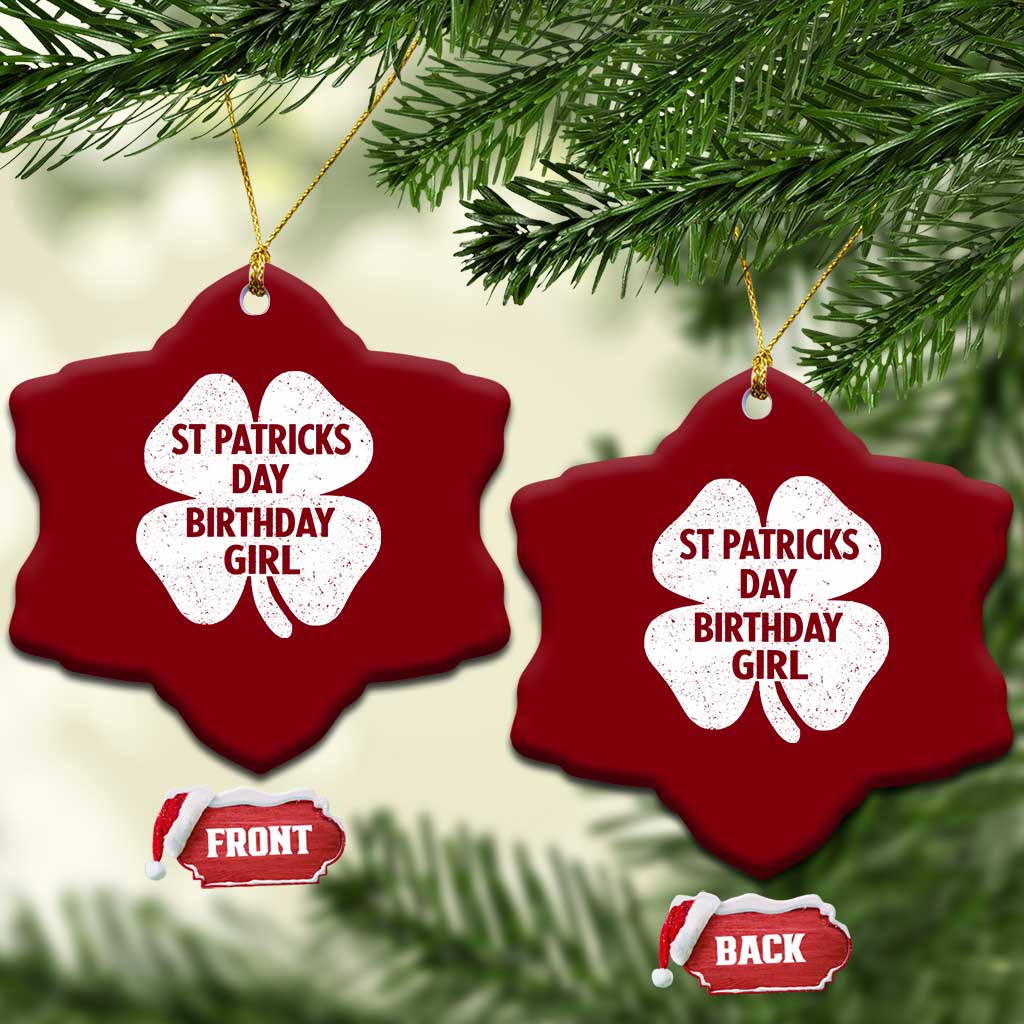 St Patricks Day Birthday Girl Ceramic Ornament Irish Bday Shamrock Clovers TS10 Print Your Wear