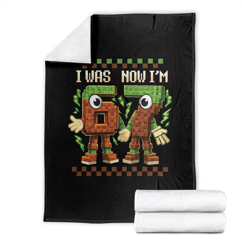 I Was 6 Now Im 7 7th Birthday 67 Meme Throw Blanket Six Seven Checkered Kids Gaming Meme TS10 Black Print Your Wear