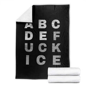 Fck Ice Throw Blanket Chinga La Migra Subtle FDT TS10 Black Print Your Wear