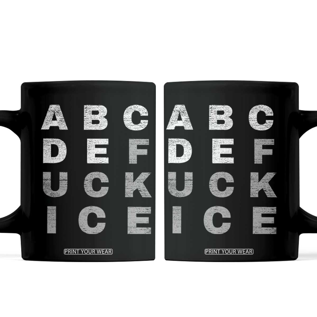 Fck Ice Coffee Mug Chinga La Migra Subtle FDT TS10 Black Print Your Wear
