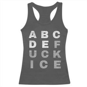 Fck Ice Racerback Tank Top Chinga La Migra Subtle FDT TS10 Dark Heather Print Your Wear