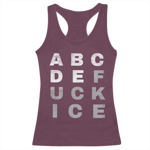 Fck Ice Racerback Tank Top Chinga La Migra Subtle FDT TS10 Maroon Print Your Wear