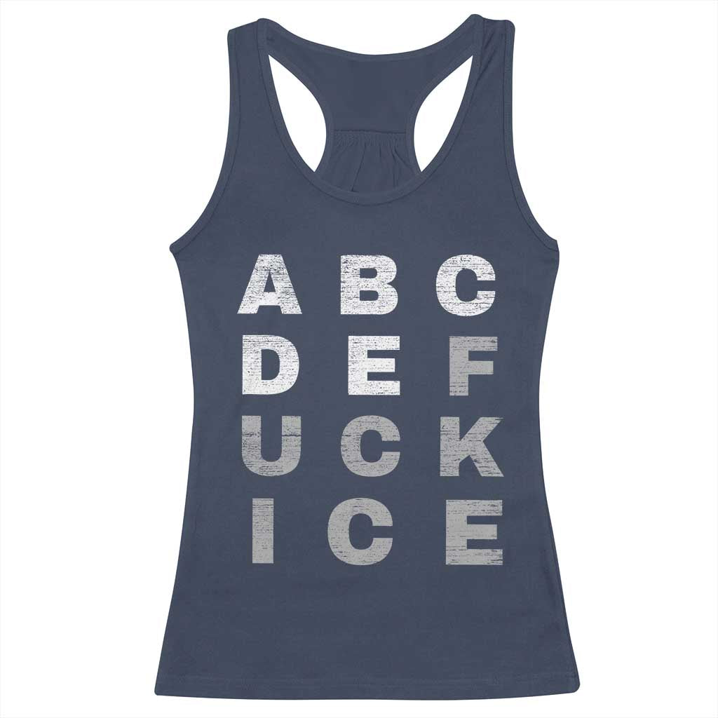 Fck Ice Racerback Tank Top Chinga La Migra Subtle FDT TS10 Navy Print Your Wear