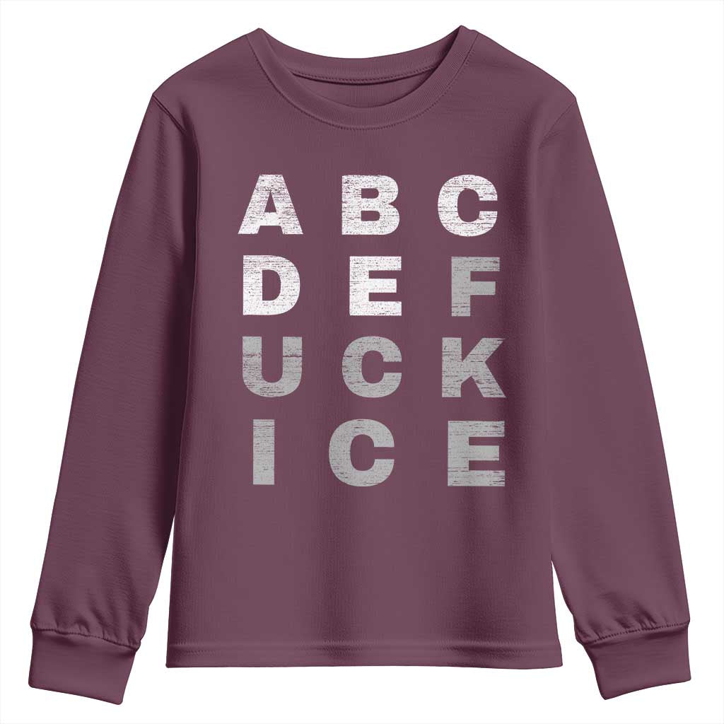 Fck Ice Youth Sweatshirt Chinga La Migra Subtle FDT TS10 Maroon Print Your Wear