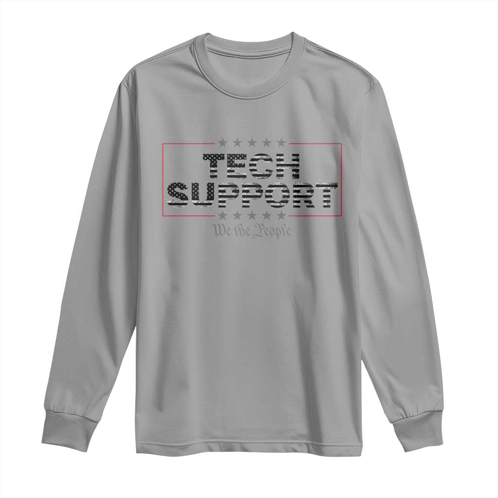 Tech Support Long Sleeve Shirt IT Support Programmer Engineer TS10 Sport Gray Print Your Wear