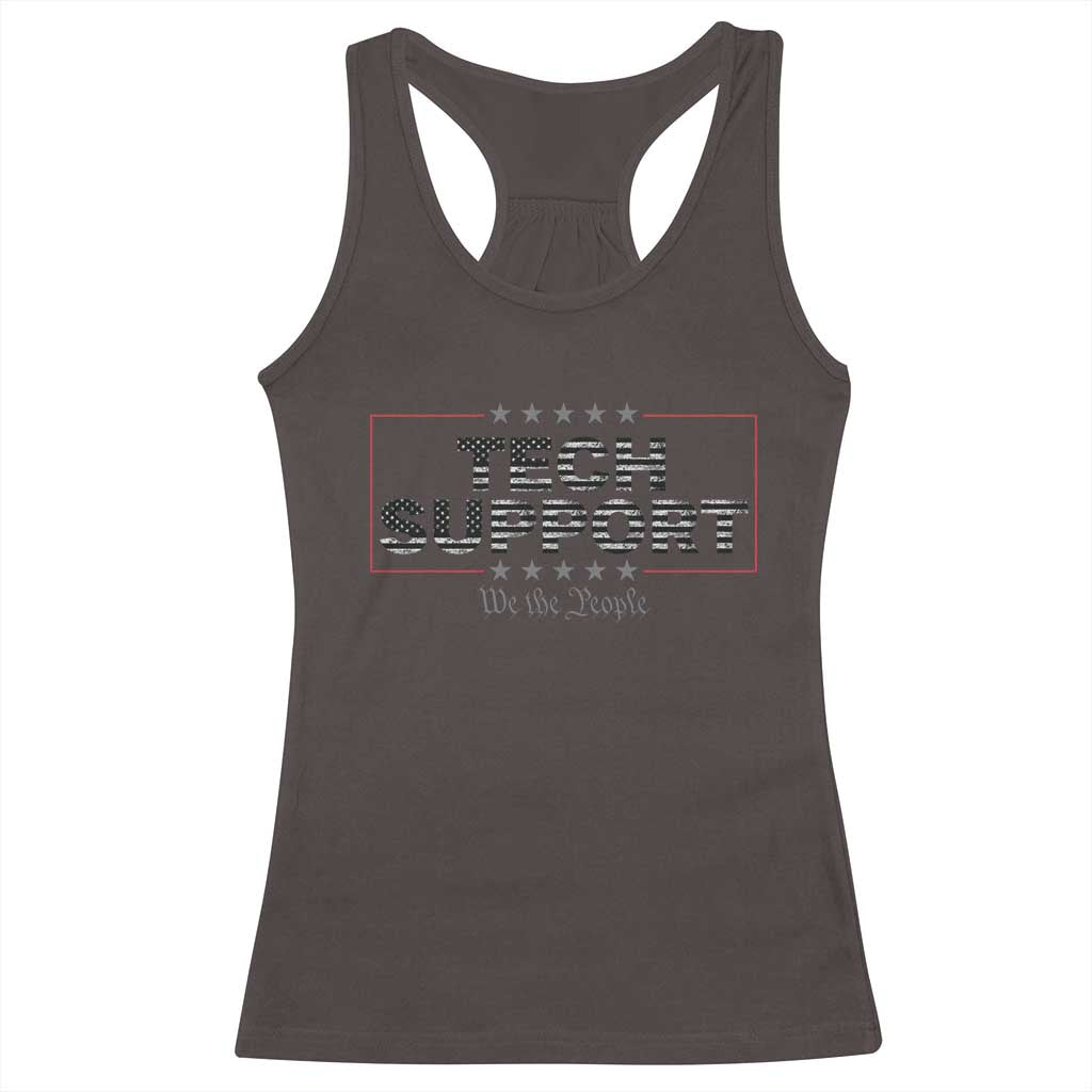 Tech Support Racerback Tank Top IT Support Programmer Engineer TS10 Dark Chocolate Print Your Wear