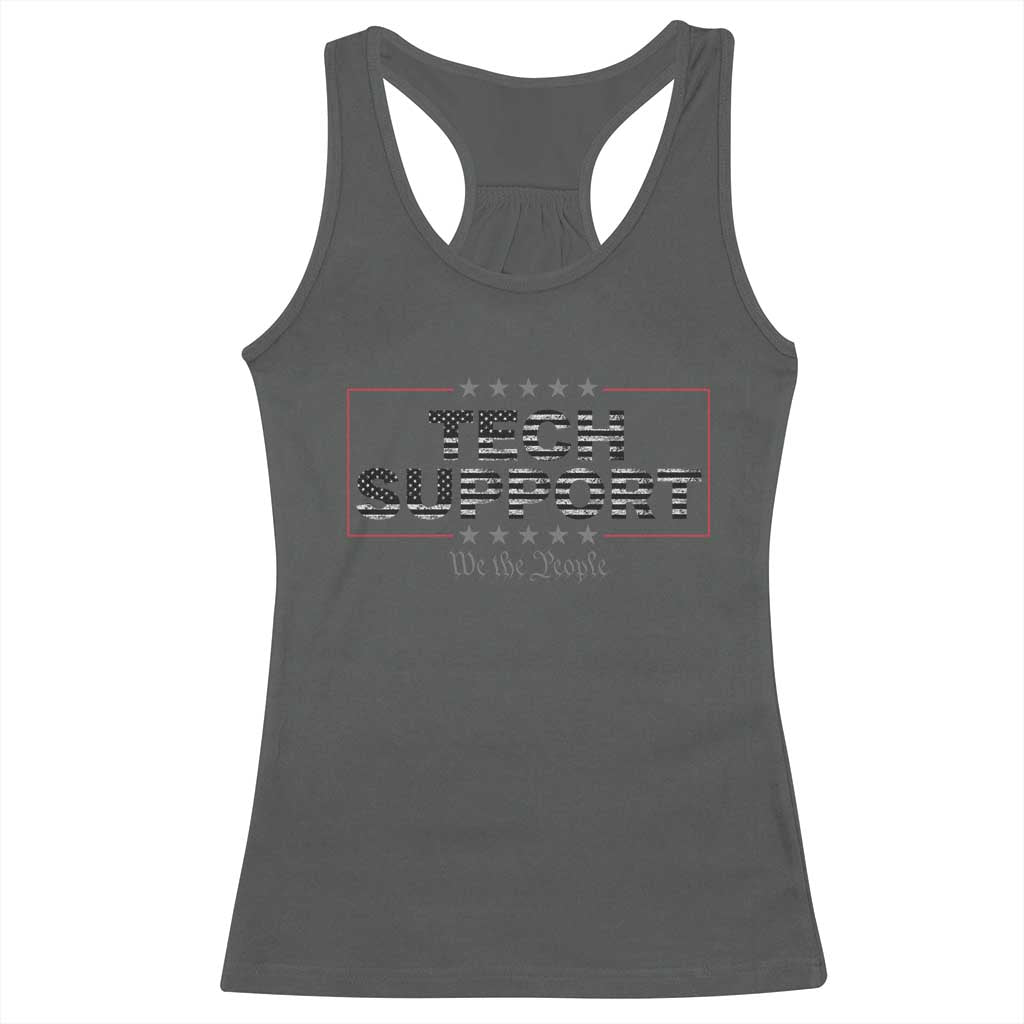 Tech Support Racerback Tank Top IT Support Programmer Engineer TS10 Dark Heather Print Your Wear