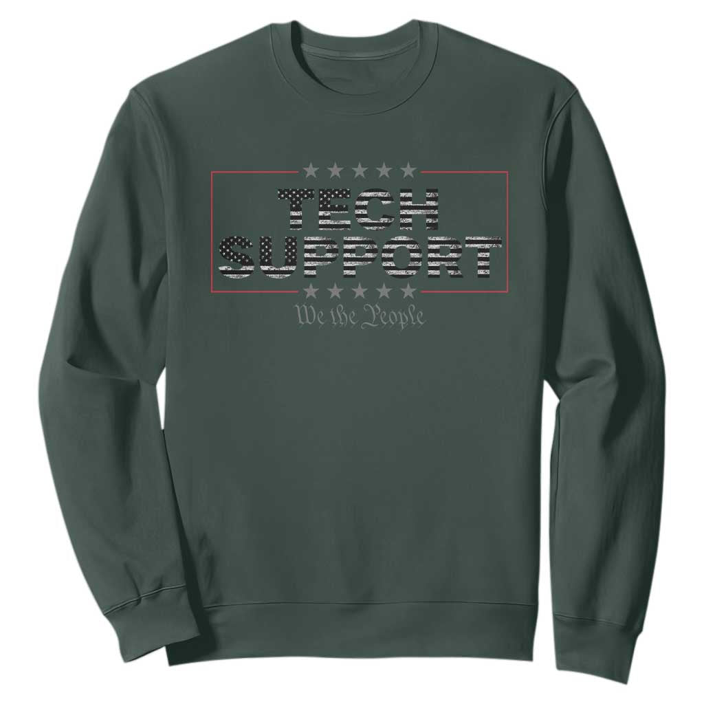 Tech Support Sweatshirt IT Support Programmer Engineer TS10 Dark Forest Green Print Your Wear