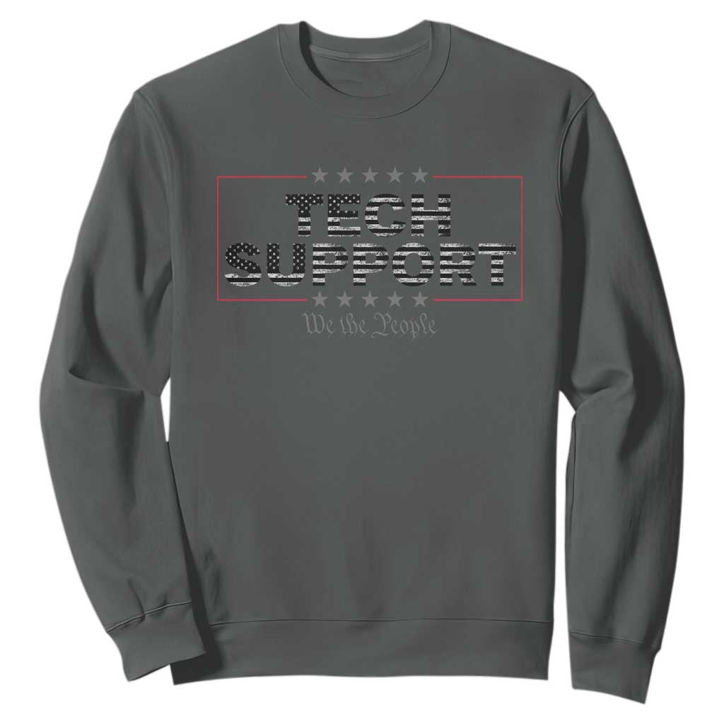Tech Support Sweatshirt IT Support Programmer Engineer TS10 Dark Heather Print Your Wear