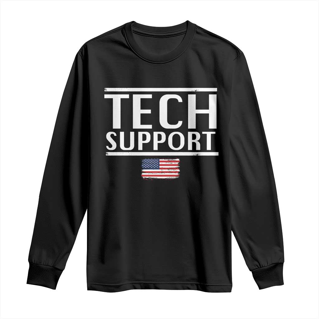 Tech Support Long Sleeve Shirt IT Support Programmer Engineer Elon Musk TS10 Black Print Your Wear