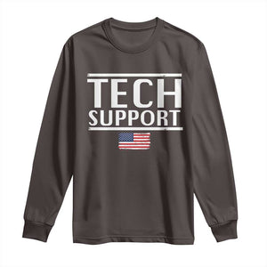 Tech Support Long Sleeve Shirt IT Support Programmer Engineer Elon Musk TS10 Dark Chocolate Print Your Wear