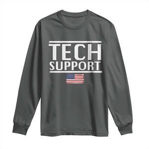 Tech Support Long Sleeve Shirt IT Support Programmer Engineer Elon Musk TS10 Dark Heather Print Your Wear