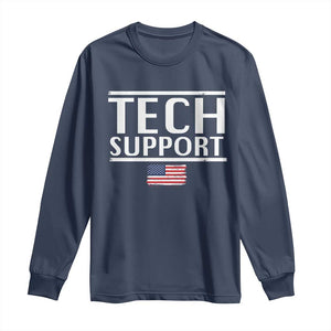 Tech Support Long Sleeve Shirt IT Support Programmer Engineer Elon Musk TS10 Navy Print Your Wear