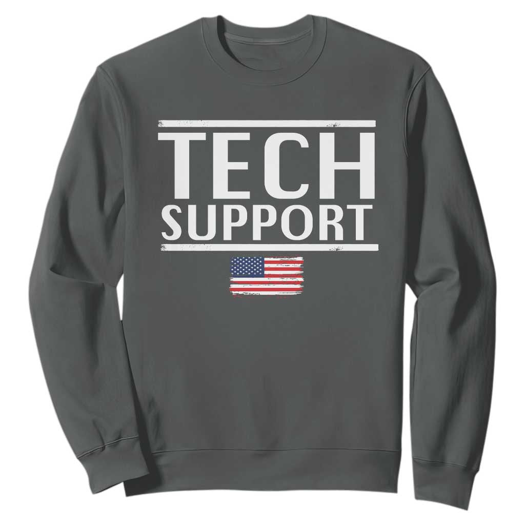 Tech Support Sweatshirt IT Support Programmer Engineer Elon Musk TS10 Dark Heather Print Your Wear