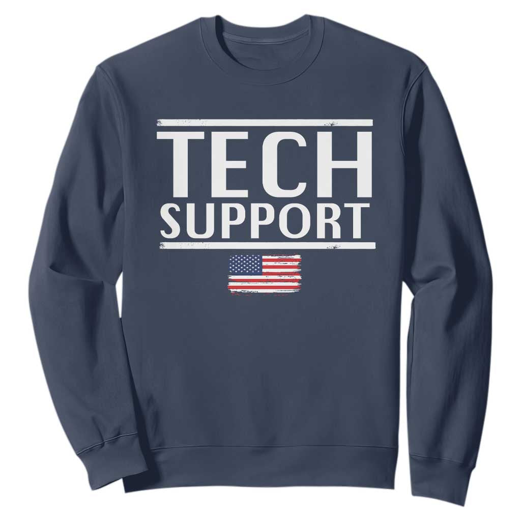 Tech Support Sweatshirt IT Support Programmer Engineer Elon Musk TS10 Navy Print Your Wear