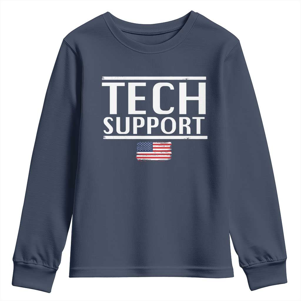 Tech Support Youth Sweatshirt IT Support Programmer Engineer Elon Musk TS10 Navy Print Your Wear