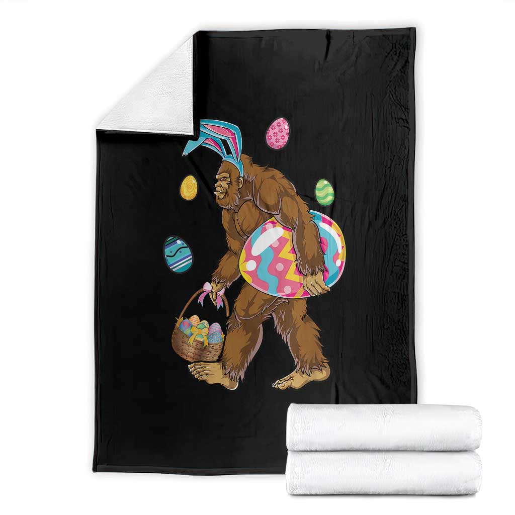 Bigfoot Easter Throw Blanket Funny Sasquatch Eggs Hunting TS10 Black Print Your Wear