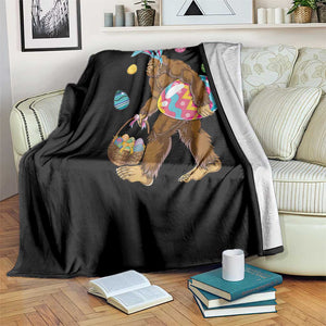 Bigfoot Easter Throw Blanket Funny Sasquatch Eggs Hunting TS10 Print Your Wear