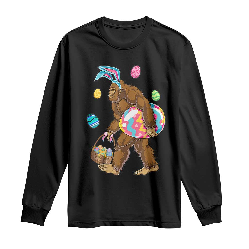 Bigfoot Easter Long Sleeve Shirt Funny Sasquatch Eggs Hunting TS10 Black Print Your Wear