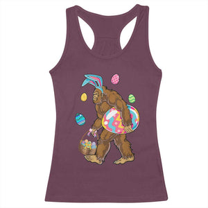 Bigfoot Easter Racerback Tank Top Funny Sasquatch Eggs Hunting TS10 Maroon Print Your Wear