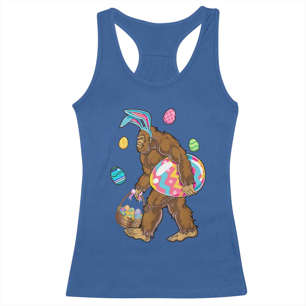 Bigfoot Easter Racerback Tank Top Funny Sasquatch Eggs Hunting TS10 Royal Blue Print Your Wear