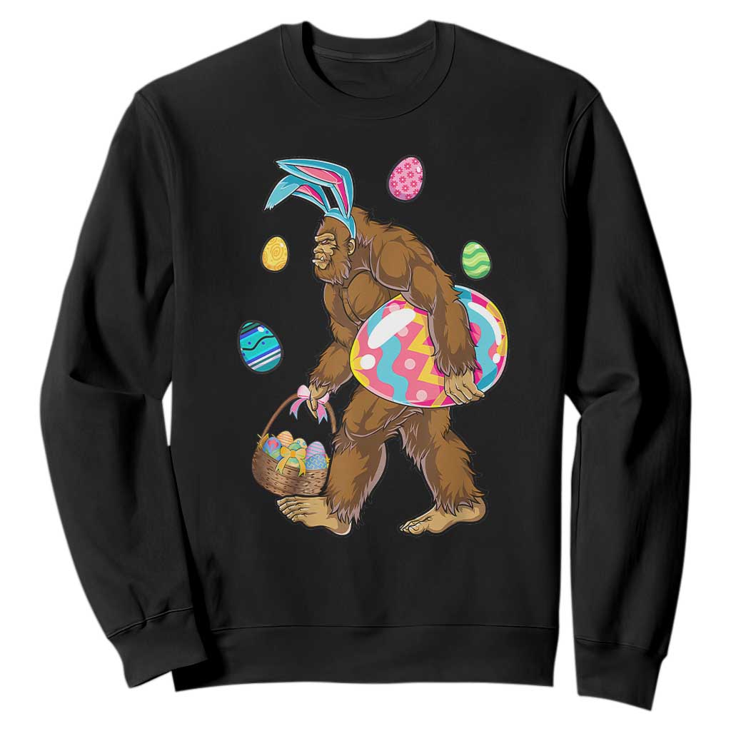 Bigfoot Easter Sweatshirt Funny Sasquatch Eggs Hunting TS10 Black Print Your Wear