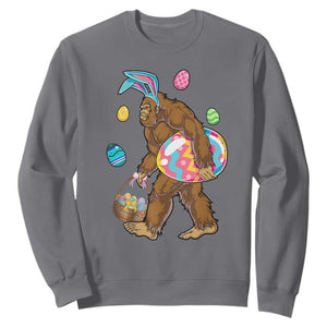 Bigfoot Easter Sweatshirt Funny Sasquatch Eggs Hunting TS10 Charcoal Print Your Wear