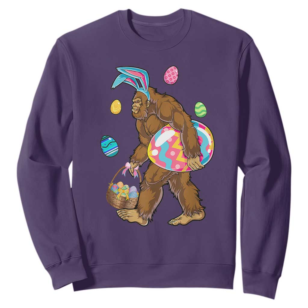 Bigfoot Easter Sweatshirt Funny Sasquatch Eggs Hunting TS10 Purple Print Your Wear