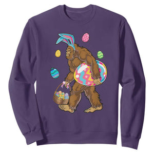 Bigfoot Easter Sweatshirt Funny Sasquatch Eggs Hunting TS10 Purple Print Your Wear
