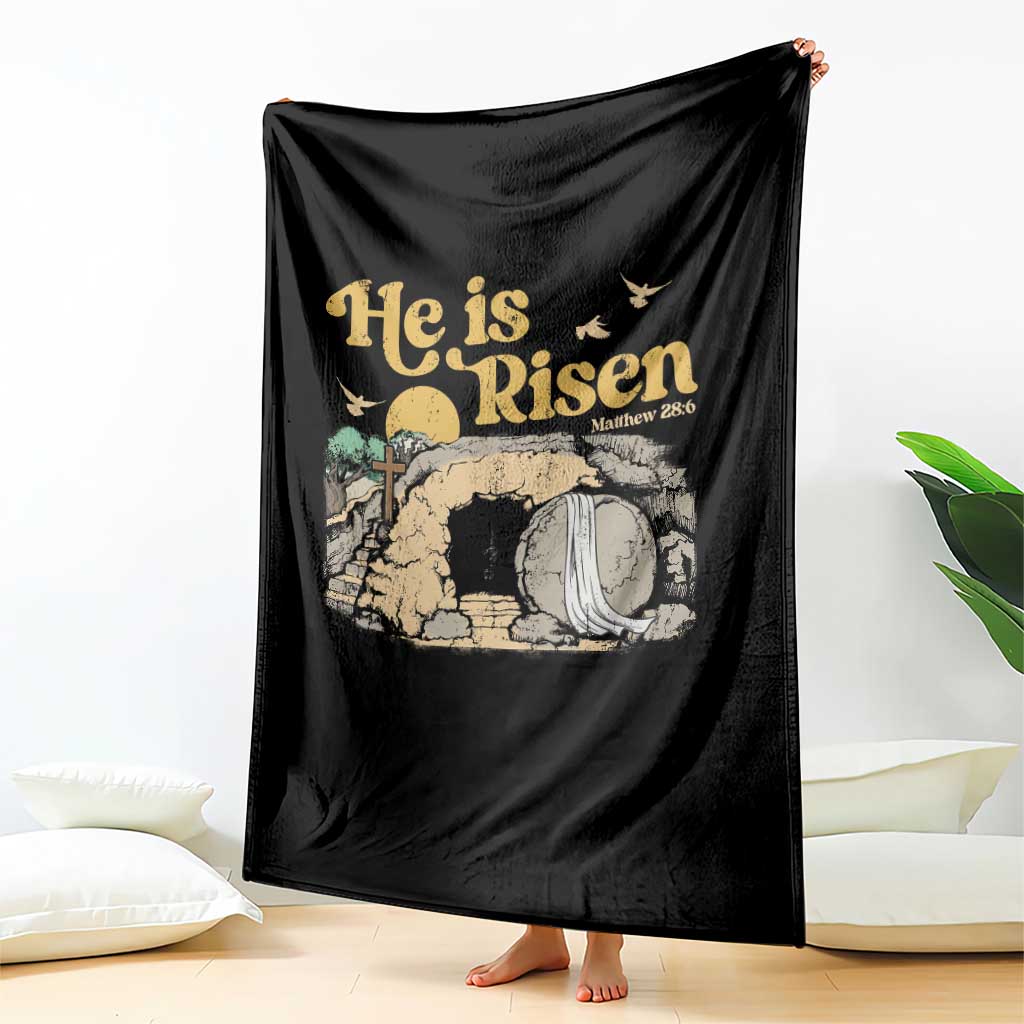 He Is Risen Throw Blanket Retro Vintage Easter Jesus Christian Apparel TS10 Print Your Wear