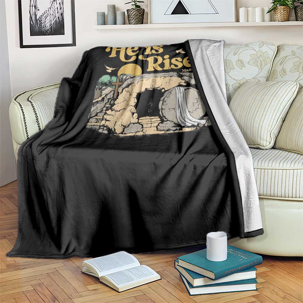 He Is Risen Throw Blanket Retro Vintage Easter Jesus Christian Apparel TS10 Print Your Wear