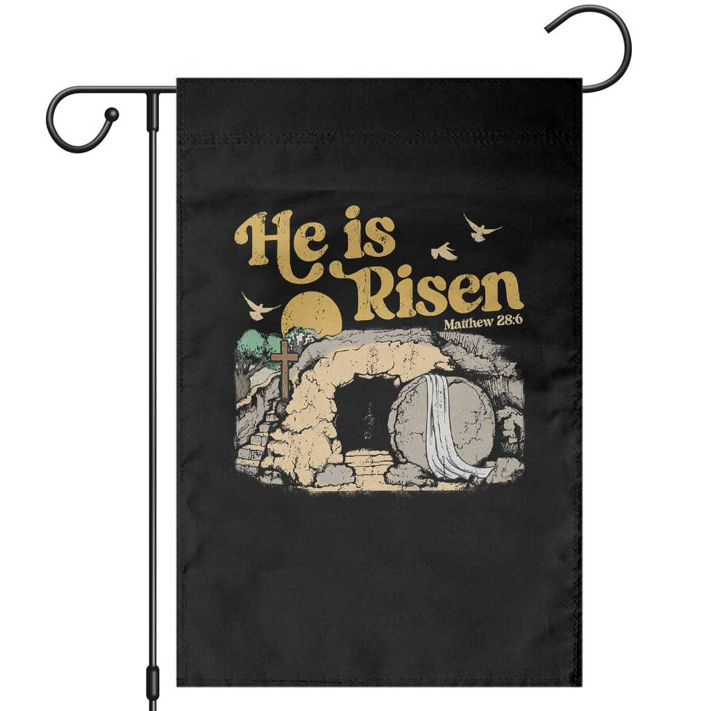 He Is Risen Garden Flag Retro Vintage Easter Jesus Christian Apparel TS10 Black Print Your Wear