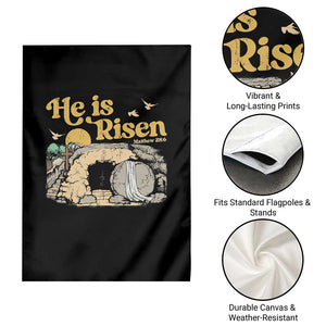 He Is Risen Garden Flag Retro Vintage Easter Jesus Christian Apparel TS10 Print Your Wear