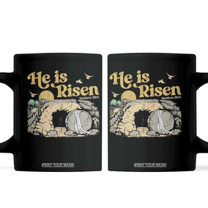 He Is Risen Coffee Mug Retro Vintage Easter Jesus Christian Apparel TS10 Black Print Your Wear